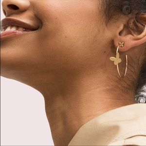 New Kate Spade In a Flutter Hoops